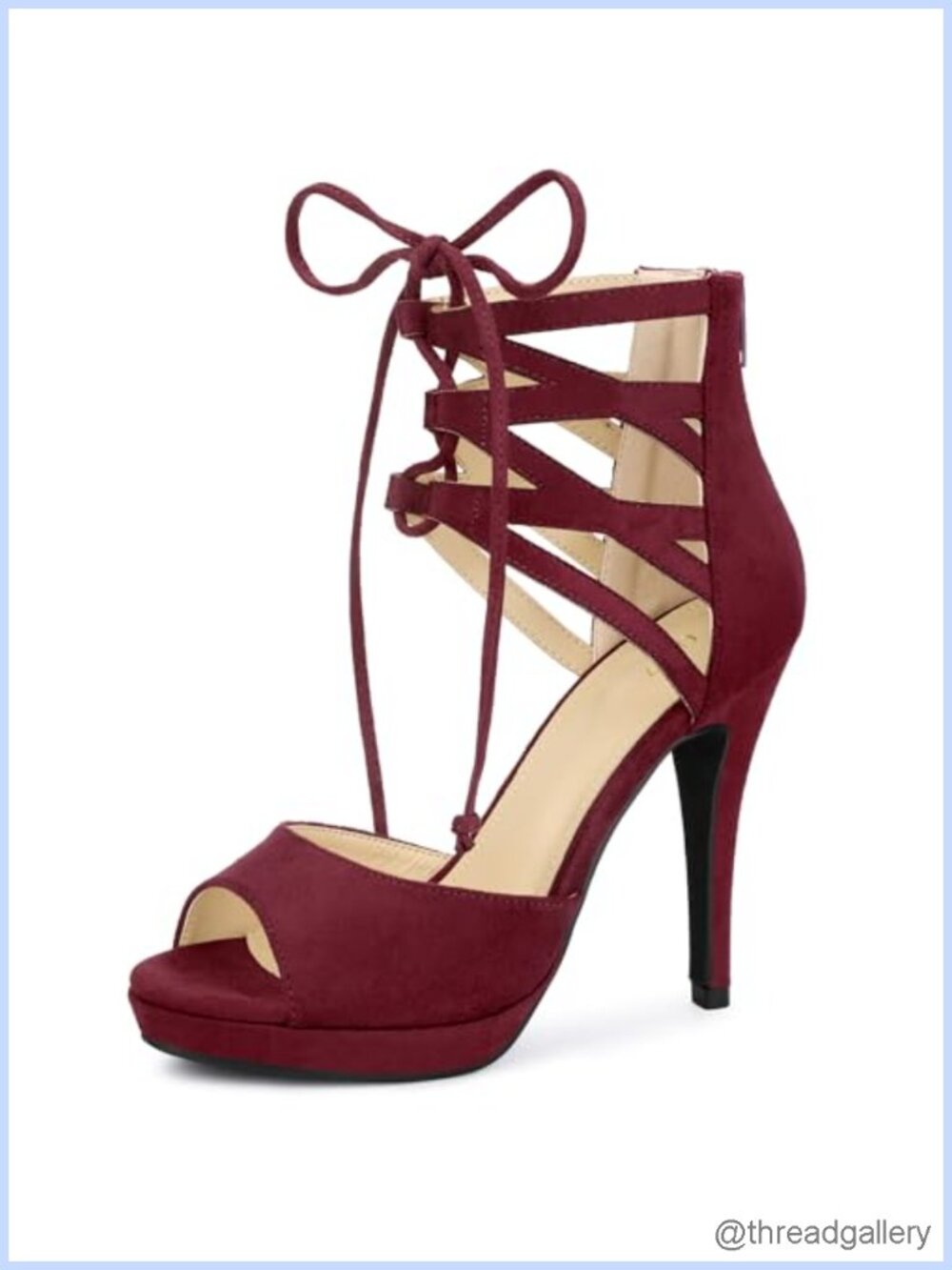 Faux Suede Platform Gladiator Strappy Open Toe Stiletto High Heel Sandals